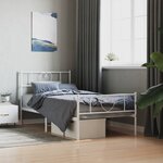 vidaXL Cadre de lit métal avec tête de lit/pied de lit blanc 80x200 cm