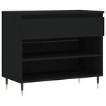 vidaXL Armoire à chaussures Noir 70x36x60 cm Bois d'ingénierie