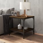 vidaXL Tables d'appoint 2 Pièces Chêne marron 40x40x40 cm Bois ingénierie