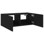 vidaXL Meuble TV mural avec lumières LED noir 80x35x31 cm