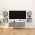 vidaXL Meubles TV muraux 8 Pièces Sonoma gris 30 5x30x30 cm