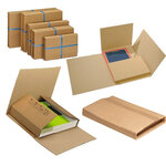 Lot de 100  Etuis croix d’expédition carton brun 240×180 épaisseur 10 à 60 mm