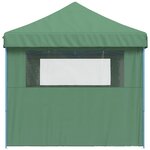 vidaXL Tente de réception pliable escamotable 3 parois latérales vert
