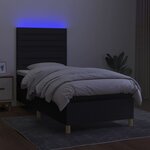 vidaXL Sommier à lattes de lit et matelas et LED Noir 90x200 cm Tissu