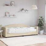 vidaXL Lit de jour avec matelas crème 80x200 cm tissu