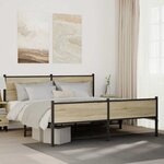 vidaXL Cadre de lit en métal sans matelas chêne sonoma 160x200 cm