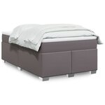 vidaXL Sommier à lattes de lit avec matelas gris 120x190 cm similicuir