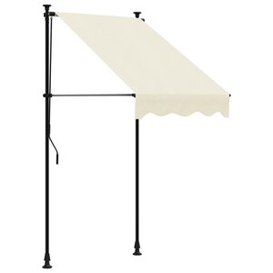 vidaXL Auvent rétractable crème 100x150 m tissu et acier