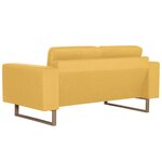 vidaXL Canapé à 2 places tissu jaune