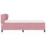 Lit box avec matelas rose 90x200 cm en velours