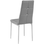 Lot de 4 chaises siège de salon cuisine salle à manger design élégant avec brillant gris 08_0000562