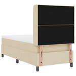 Lit à ressorts vidaXL avec matelas et LED Crème 100x200 cm en tissu