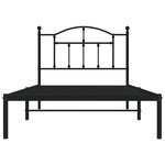 vidaXL Cadre de lit métal avec tête de lit noir 100x190 cm