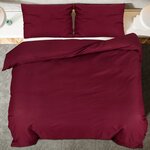vidaXL Ensemble de housse de couette Bordeaux 260x240 cm Microfibre