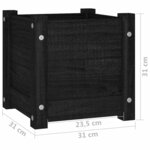 vidaXL Jardinières d'extérieur 2 Pièces Noir 31x31x31 cm Bois de pin