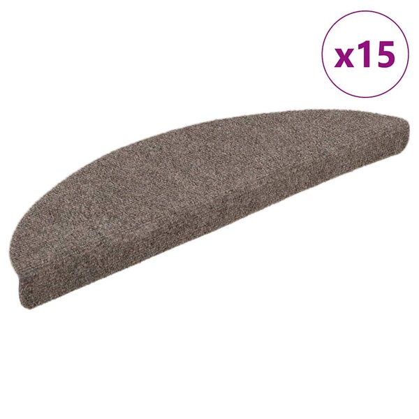 vidaXL Tapis d'escalier autocollants 15 Pièces Crème 56x17x3cm Aiguilleté
