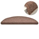 vidaXL Tapis de marches d'escalier 15 Pièces Marron 56x17x3 cm