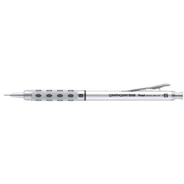 Portemines graphgear 1000 métal 0 5 mm argent/noir x 12 pentel