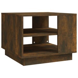 vidaXL Table basse chêne fumé 55x55x43 cm bois d'ingénierie