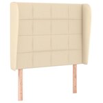 vidaXL Sommier à lattes de lit avec matelas Crème 100x200 cm Tissu