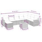 vidaXL Salon de jardin avec coussins 9 Pièces beige résine tressée