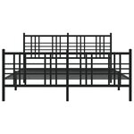 vidaXL Cadre de lit métal sans matelas avec pied de lit noir 150x200cm