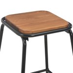 vidaXL Tabourets de bar lot de 4 noir pinède solide et acier