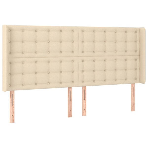 vidaXL Tête de lit avec oreilles Crème 183x16x118/128 cm Tissu