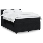 vidaXL Sommier à lattes de lit avec matelas Noir 140x200 cm Velours