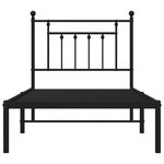 vidaXL Cadre de lit métal sans matelas avec tête de lit noir 90x200 cm