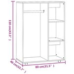 vidaXL Garde-robe Sonoma gris 80x40x110 cm Bois d'ingénierie