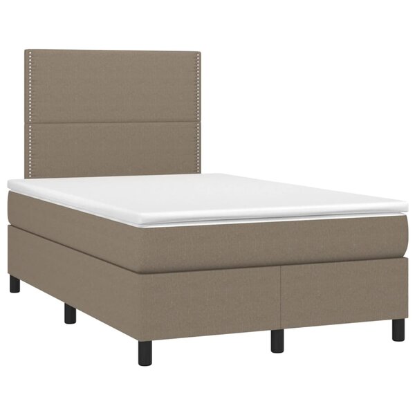 vidaXL Sommier à lattes de lit avec matelas taupe 120x190 cm tissu