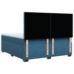 vidaXL Sommier à lattes de lit et matelas Bleu 200x200 cm velours