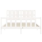 vidaXL Cadre de lit sans matelas blanc bois de pin massif