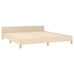 vidaXL Cadre de lit avec tête de lit Crème 160 x 200 cm Tissu