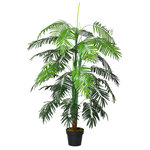 Palmier artificiel hauteur 1 7 m arbre artificiel tronc branches lichen grandes feuilles grand réalisme pot inclus