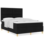 vidaXL Lit Box Spring avec Matelas Noir 140x200 cm Tissu