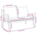 vidaXL Banc de jardin avec coussins 115x65x71 cm Bois d'acacia massif