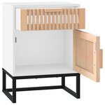 vidaXL Tables de chevet 2Pièces blanc 40x30x55 5cm bois ingénierie et fer