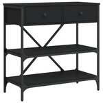 vidaXL Table console noir 75x34 5x75 cm bois d'ingénierie