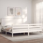 vidaXL Cadre de lit sans matelas blanc 200x200 cm bois massif