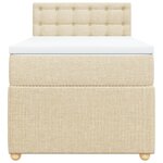 vidaXL Sommier à lattes de lit et matelas Crème 90x190 cm Tissu