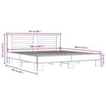 vidaXL Cadre de lit chêne marron 200x200 cm bois d'ingénierie et métal