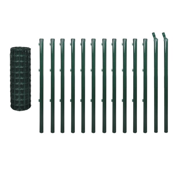 vidaXL Clôture euro Acier 25x0 8 m Vert