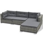 Salon de jardin meuble d'extérieur ensemble de mobilier avec coussins 6 pièces résine tressée gris 02_0018321