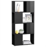 vidaXL Bibliothèque/Séparateur de pièce Gris brillant Bois ingénierie