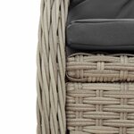 vidaXL Ensemble à manger de jardin et coussins 9 Pièces gris clair rotin