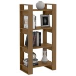 vidaXL Bibliothèque/Cloison Marron miel 60x35x125 cm Bois massif