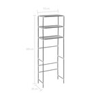vidaXL Support de rangement 3 niveaux de toilette Argenté 53x28x169 cm