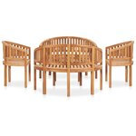 Salon de jardin meuble d'extérieur ensemble de mobilier 5 pièces en forme de banane bois de teck solide 02_0016580
